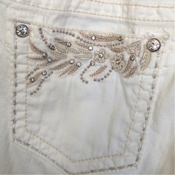 Miss Me White Capri Jeans Size 30 Embellished Pockets Low Rise Denim - Picture 5 of 15